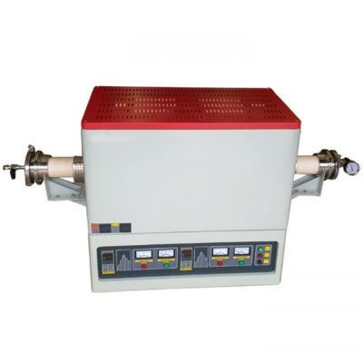 Lab 1550C 1700C เตาเผาแบบท่อโซนทำความร้อนคู่พร้อมท่อขนาดเส้นผ่านศูนย์กลาง 100 มม.