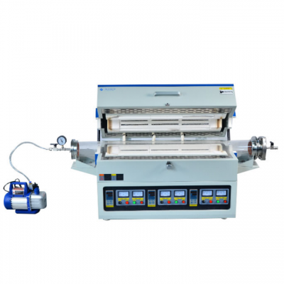 เตาเผาแบบท่อสามโซนสี่เหลี่ยมจัตุรัส 1200C พร้อมหน้าแปลนสแตนเลส 304