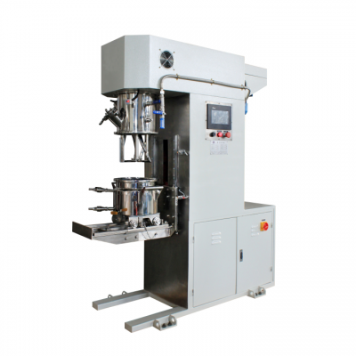 เครื่องกวนและผสมสูญญากาศแบบกระจายตัวแบบดาวเคราะห์แนวตั้งพร้อมถังยื่น