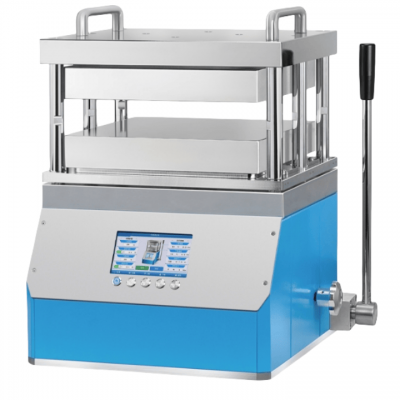 เครื่องอัดร้อนแบบใช้มือแบบบูรณาการขนาด 15T 300C ขนาดเล็กพร้อมแผ่นทำความร้อนคู่ขนาด 400X400 มม.