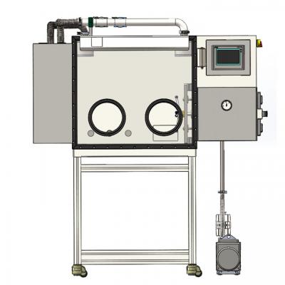 กล่องถุงมือสูญญากาศขนาดเล็กแบบสถานีเดียวที่มีปริมาณน้ำและออกซิเจนต่ำพร้อมฟังก์ชันทำความสะอาดอัตโนมัติ